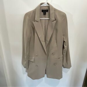 Rachel Zoe Beige Double-Breasted Blazer Jacket Sz Small